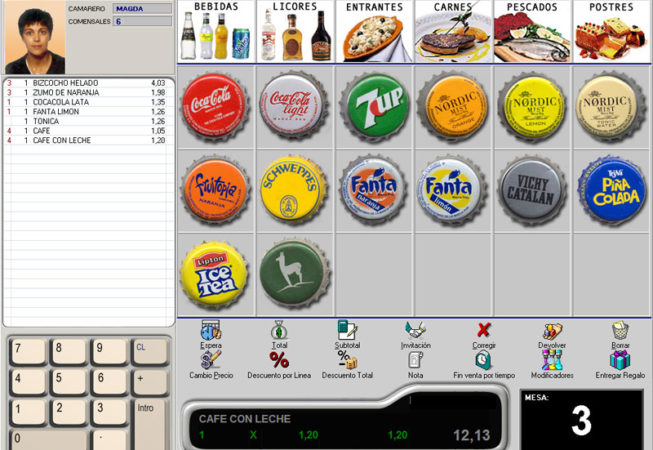 FrontRest - Pantalla de venta de hostelería