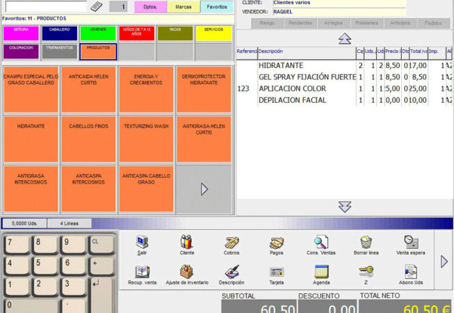 FrontRetail - Pantalla de la aplicación